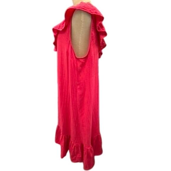 "VINEYARD VINES" 100% Cotton Pink/Red Dress SZ XL Summer Beach Poolside Midi - Picture 2 of 12